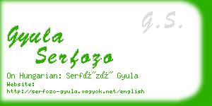 gyula serfozo business card